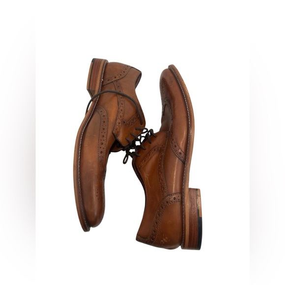 Joseph Abboud Greenwood Tan Wingtip Dress Shoes - Men’s Size 10 - Picture 7 of 7